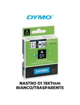 NASTRO DYMO D1 19mmX7m BIANCO/TRASPARENTE ART.S0720900
