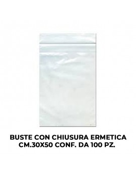 BUSTE CON CHIUSURA ERMETICA CM.30X50 CONF. DA 100 PZ. ART.SAP058