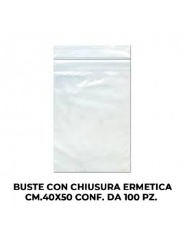 BUSTE CON CHIUSURA ERMETICA CM.40X50 CONF. DA 100 PZ. ART.SAP059